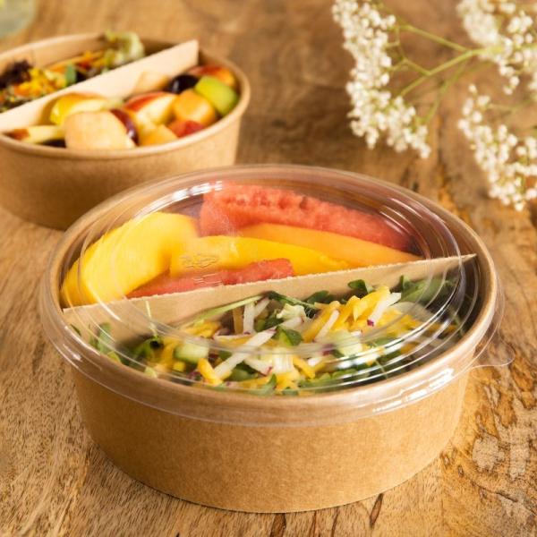 750ml Sturdy Paper Bowls And Lids Compostable Soup Cups BPI Certified