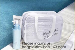 China Custom design PU cosmetics zipper pouches transparent PVC wash gargle bags,China Wholesale Travel Transparent Lattice on sale