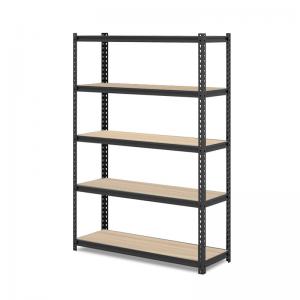 Warehouse Home 5 Shelf Storage Steel Muscle Rack With Wood Layer