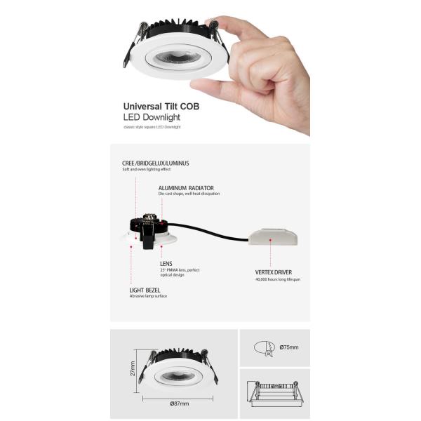 ROHS 4W LED Downlight Slim LED Downlight Die Casting Aluminum Housing