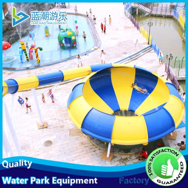 Transparent Fiberglass Slide for Resort Large Water Tube for Water Park Loop Slide in Water Parks