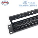 Rack Mount Cat6 UTP Patch Panel Unshielded Modular Type With Cable Manager