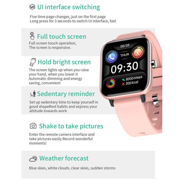 180mAh Bluetooth IOT Devices Fitness Smartwatch BT Music Calories Burn For Workout