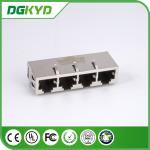 China Supplier 10P8C shielded 1 x 4 Port Gigabit ethernet RJ45 connector with