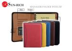 Pu Leather Manager folder notebook with zipper and Calculator