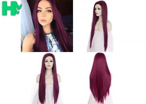 China Cosplay Long Straight Hairnet Wig Synthetic Pure Red Color For Women Wave Party on sale