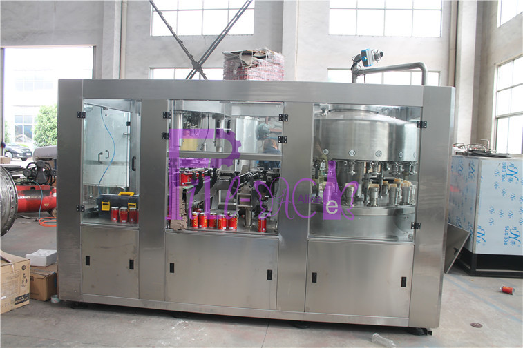 High Speed Coke Filling Machine , 2 In 1 PLC Can Filling Line