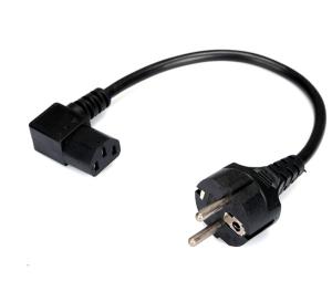 China Short 1ft European 3 pin male to IEC 320 C13 left angle power cord for projector on sale