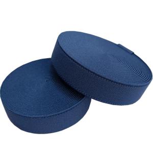 China Brushed Polyester Elastic Webbing 25mm Elastic Band Dark Blue wholesale