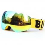 Anti Impact Gold Kids Snowboard Goggles , Fashion High Visibility Ski Goggles