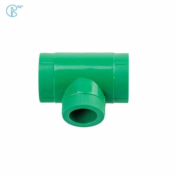Quality Large Size Green PPR Pipe Fittings , PPR Reducer Tee With Easy Installation for sale