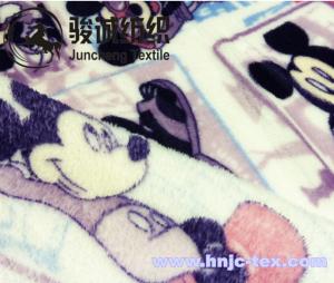 China Mickey Mouse Printed Flannel Baby Blanket Fabric Coral Fleece for apparel/bed sheet wholesale