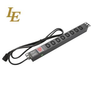 China 19 Inch Aluminum Black IEC Type 6 Ways 8 Outlets C13 C14 Power Distribution Unit 16Amp/32Amp With Commando Plug Available IEC320 Smart Socket PDU wholesale