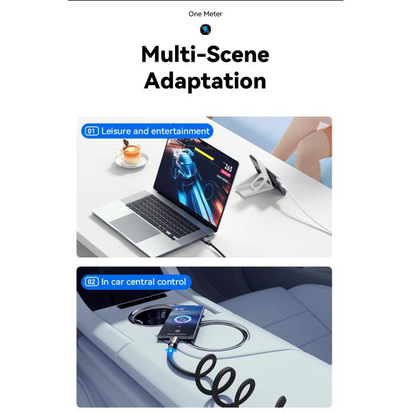 ESSAGER ES-X53 Series 100W USB C to USB C Magnetic Charging Cable