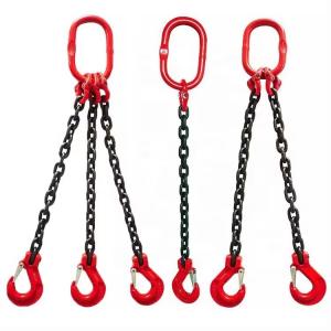 China Black Finish Lifting Chain Sling Hook Crane G80 Manganese Steel Chain Lifting Tool on sale
