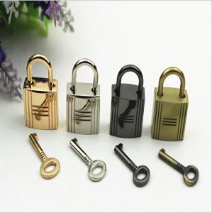 China Fashion nickel color zinc alloy metal bag decorative lock with key for handbags wholesale