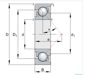 High Precision 7207 B C AC Angular Contact Ball Chrome Steel Bearing 7307B