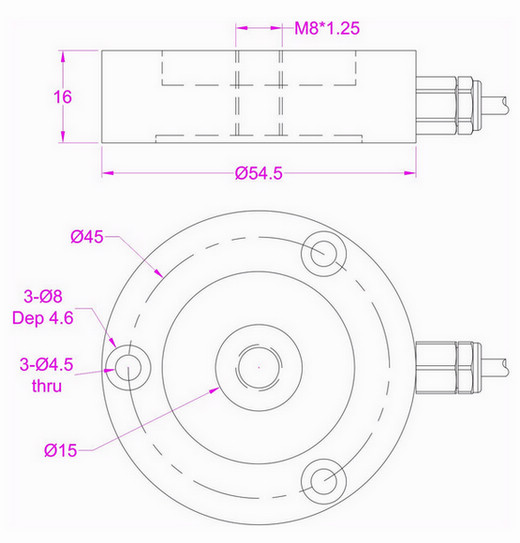 Low profile compression force transducer 500N 1kN 2kN 3kN stainless steel load cell