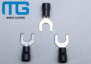 China SV3.5 copper electrical spade Insulated Wire Terminals Tin plated TU-JTK black color PVC wholesale
