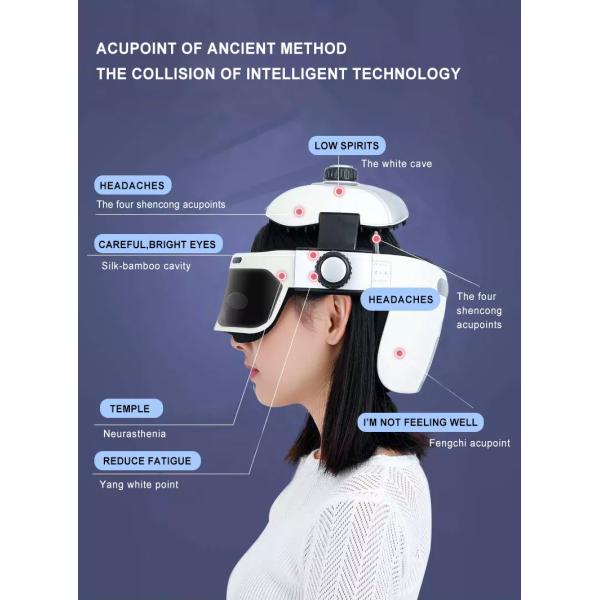 Rechargeable Wireless Eye Head Massager Human Nape Massage Relieve Scalp Massager Helmet