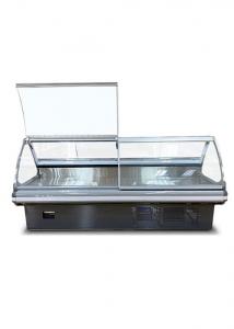 China Curved Glass Deli Chiller Cooked Food Refrigerator With Fan Cooling on sale