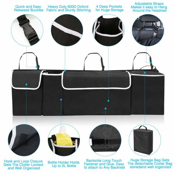 Quality Hanging Car Trunk Organizer with Removable Cooler Collapsible Trunk Organizer with Lid for sale