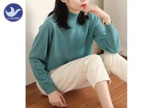 China Turtleneck Ladies Wool Sweater Solid Color Women