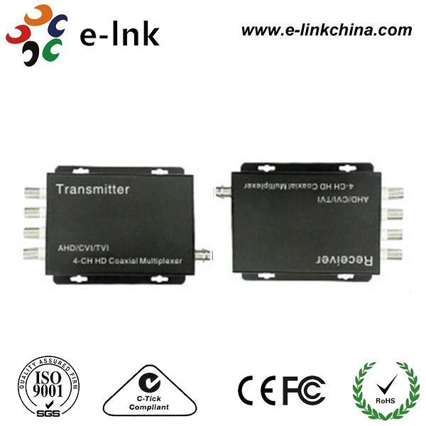 AHD HDCVI HDTVI Analog Video Multiplexer , 4 Channel BNC Connector Audio Video
