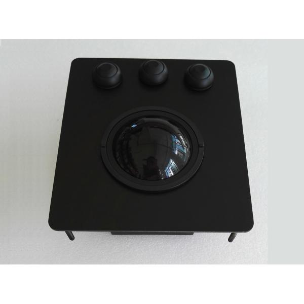 50mm Black Panel Mount Trackball High Sensitivity PS/2 / USB Interface OEM/ODM Avaliable