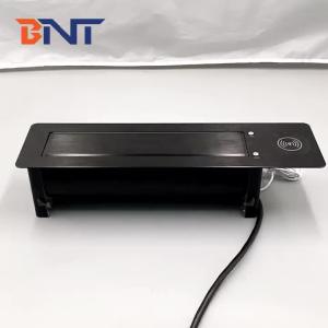 China Built in wireless charger motorized rotate table socket with EU power plug wholesale