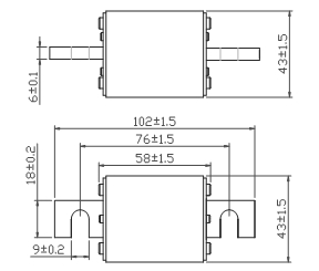 DC750V MEV Square Ceramic Car Fuses For Semiconductor Protection