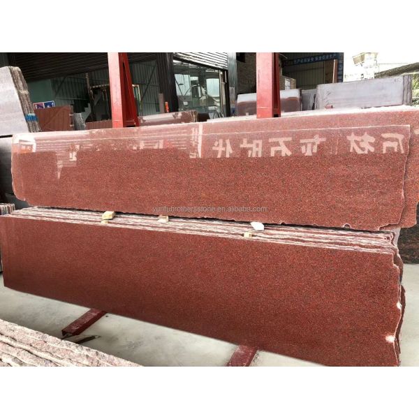 Modern India Red Granite Slabs for Exterior Interior Wall Stones and Door Frame Honed Surface