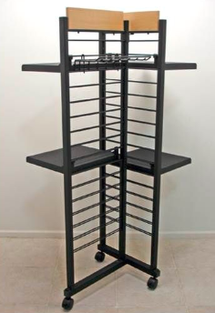 Multi Purpose Metal Shop Display Stands , Rolling Display Rack With Layer Board