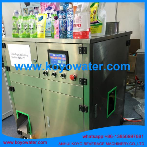 Quality doypack bag with cap/doypack filling machine/standing pouch with straw/straw bag filling capping machine for sale