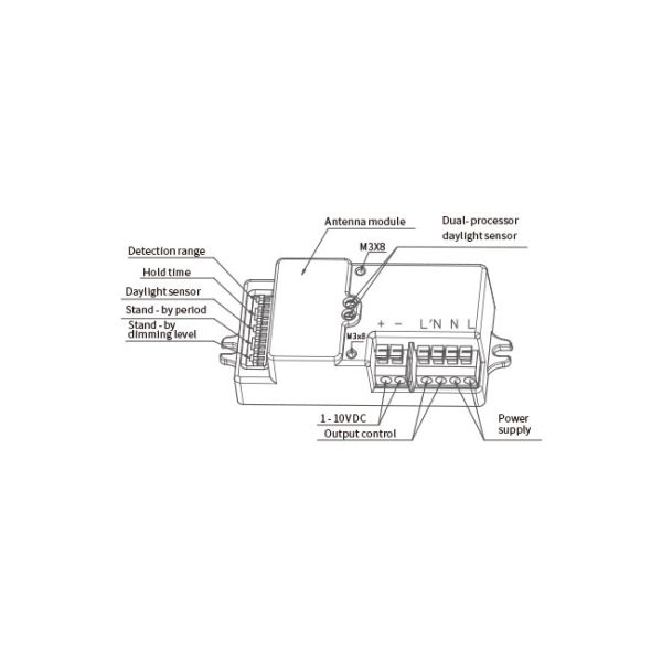 DIP Switch High Bay Motion Sensor 1-10v Dimming HNS203HB 12m Mounting