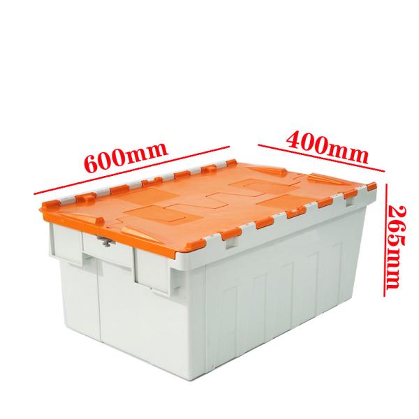 Quality Stackable Industrial Attached Lid Container Injection Plastic Moving Box for sale