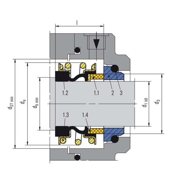 Elastomer Bellow Seal Burgmann EMG1 EMG12 EMG13 Mechanical Seal For Pump