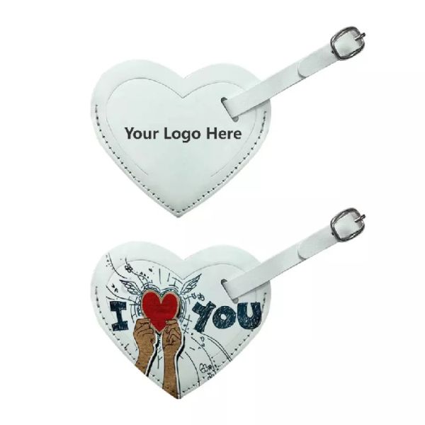 Custom Blank Sublimation Luggage Labels Travel Name Tag Double Sided Printing PU Leather Sublimation Luggage Tags