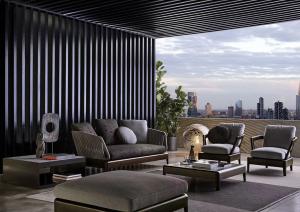 China poolside Luxury Hotel Furniture Sun Bed Lounger Set High Backrest Garden Poolside Furniture wholesale
