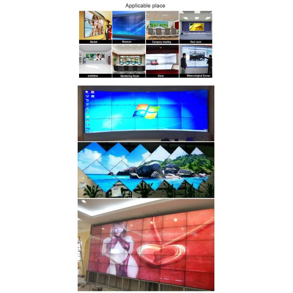 Indoor Samsung Lcd Video Wall 65'' Ultra Narrow Bezel Size Wall Mounted Metal Case