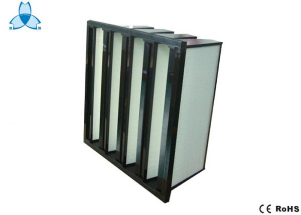 Quality Large Dust Holding V Bank Air Filters With Fiberglass Medium Material for sale