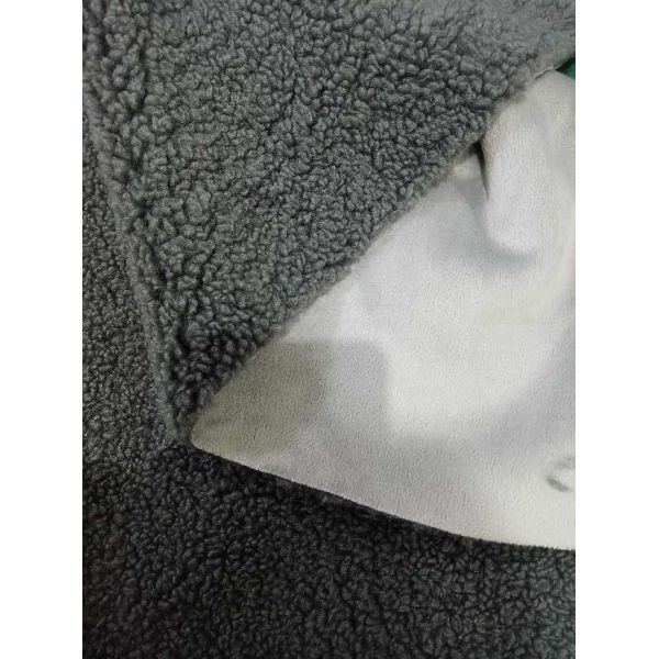 China Grey lamb wool and short plush composite fabric on sale China Grey lamb wool and short plush composite fabric on sale