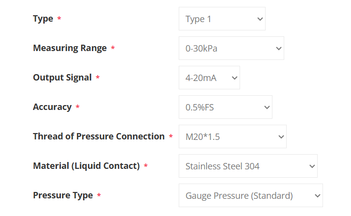 Explosion-Proof Pressure Transmitter for Water/Air/Oil/Hydraulic, 4-20mA