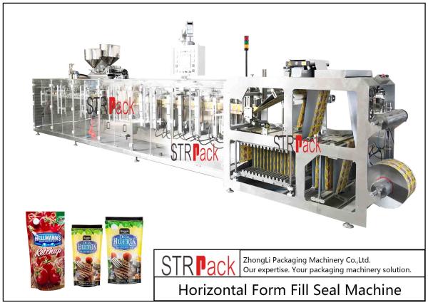 Quality PLC Control Stand Up Pouch Filling And Sealing Machine For ketchup / Sauce 120BPM for sale