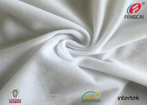 China Wrinkle Free Brushed Poly Jersey Fabric , White Swimwear Tricot Fabric wholesale
