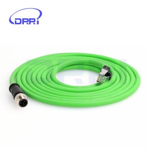 China M12 4pin D-Code Male to RJ45 Waterproof Ethernet Shielded Cable for Industrial Ethernet Applications on sale