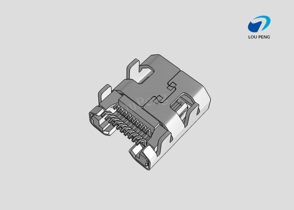 Quality 0.40mm Pitch Micro HDMI Connector, Right-Angle Receptacle, Surface Mount, with Through Hole Shell Tabs for sale