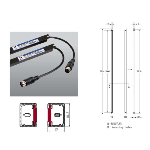 917 Standard Type 220V Weco Light Curtain For Elevator Door Safety Edge