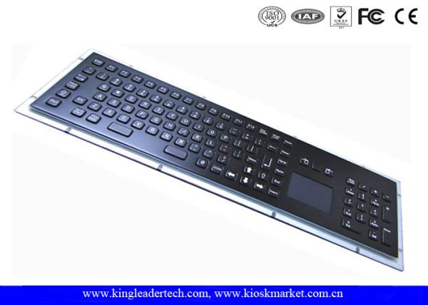 Quality Dust-proof 103 Keys Black Metal Kiosk Keyboard With Touchpad And Number Keypad for sale