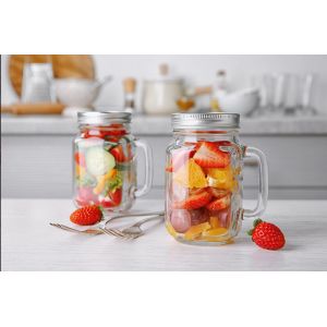 Drinking Large Glass Mason Jar With Handle 24OZ Classic Design